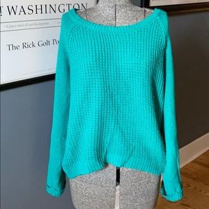 Green crew neck sweater